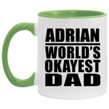 Adrian World's Okayest Dad - 11oz Accent Mug Green