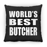 World's Best Butcher - Throw Pillow Black