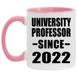 University Professor Since 2022 - 11oz Accent Mug Pink