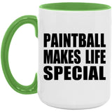 Paintball Makes Life Special - 15oz Accent Mug Green