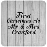 First Christmas As Mr & Mrs Crawford - Drink Coaster F