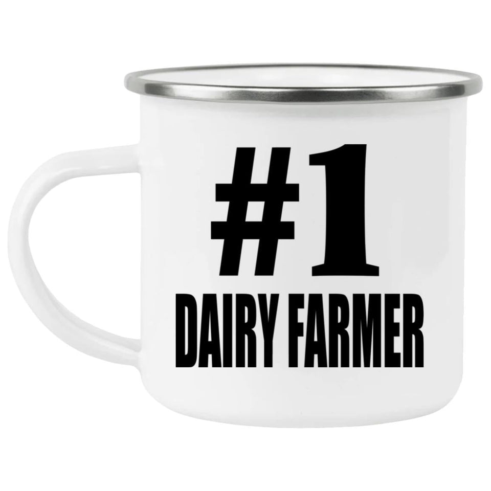Number One #1 Dairy Farmer - 12oz Camping Mug