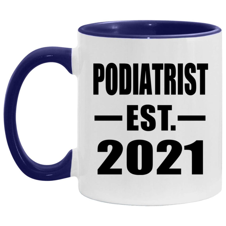 Podiatrist Established Est. 2021 - 11oz Accent Mug Purple