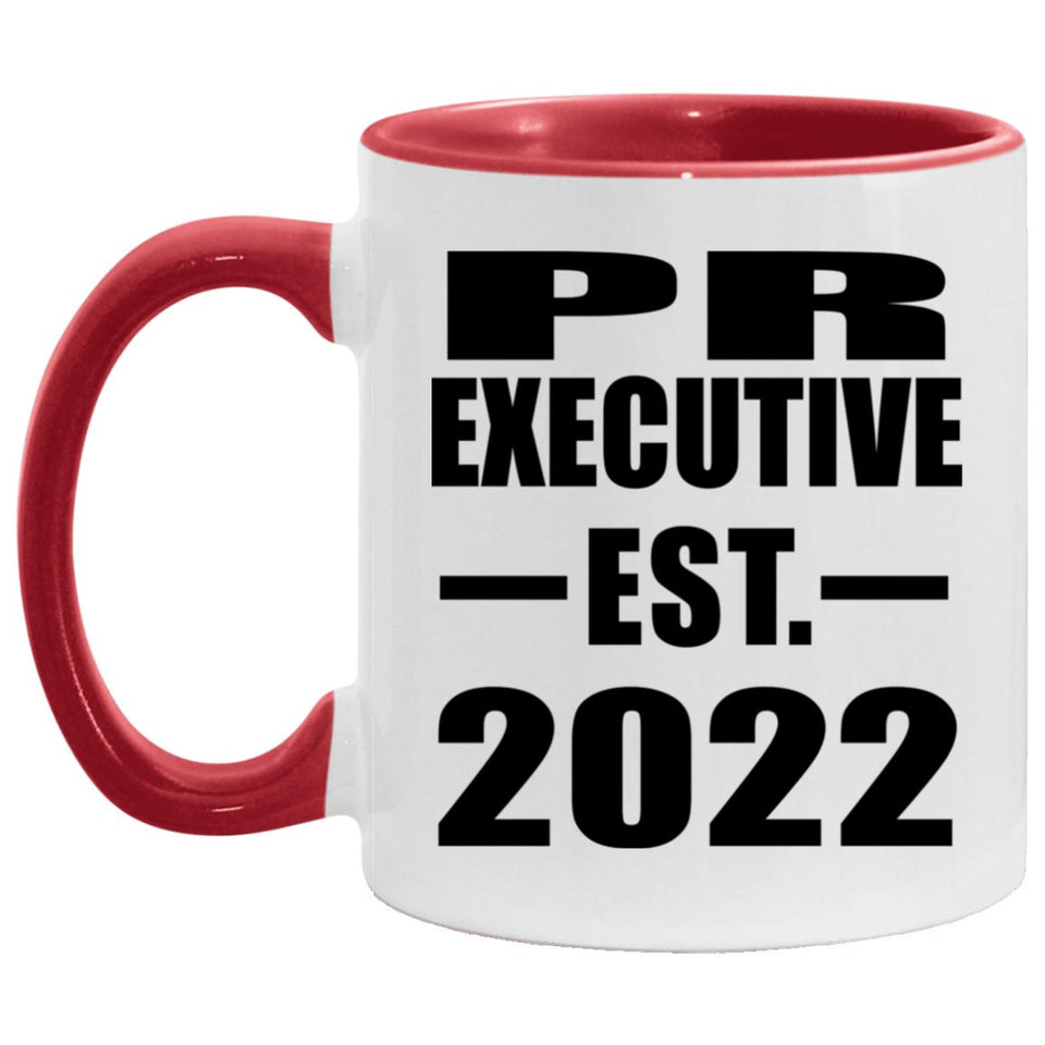PR Executive Established EST. 2022 - 11oz Accent Mug Red