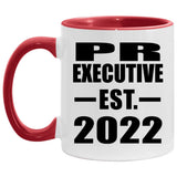 PR Executive Established EST. 2022 - 11oz Accent Mug Red