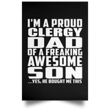 Proud Clergy Dad Of Awesome Son - Poster Portrait