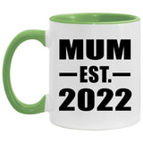 Mum Established EST. 2022 - 11oz Accent Mug Green