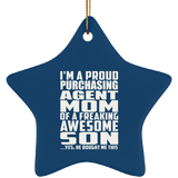 Proud Purchasing Agent Mom Of Awesome Son - Star Ornament