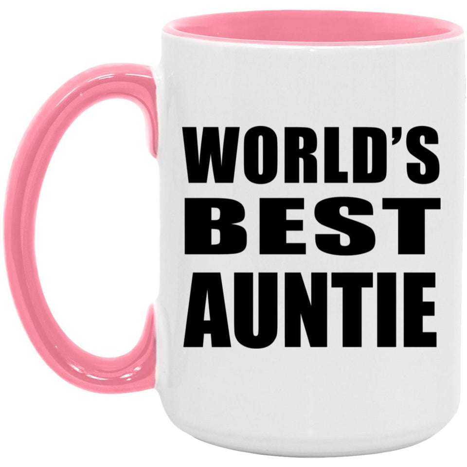 World's Best Auntie - 15oz Accent Mug Pink
