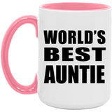 World's Best Auntie - 15oz Accent Mug Pink