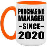 Purchasing Manager Since 2020 - 15oz Accent Mug Orange