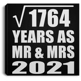 42nd Anniversary Square Root of 1764 Years As Mr & Mrs 2021 - Canvas Square