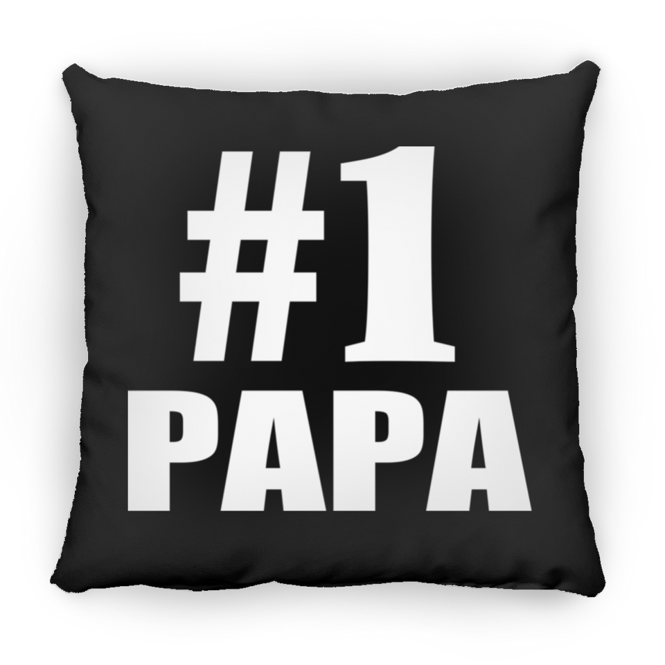 Number One #1 Papa - Throw Pillow Black