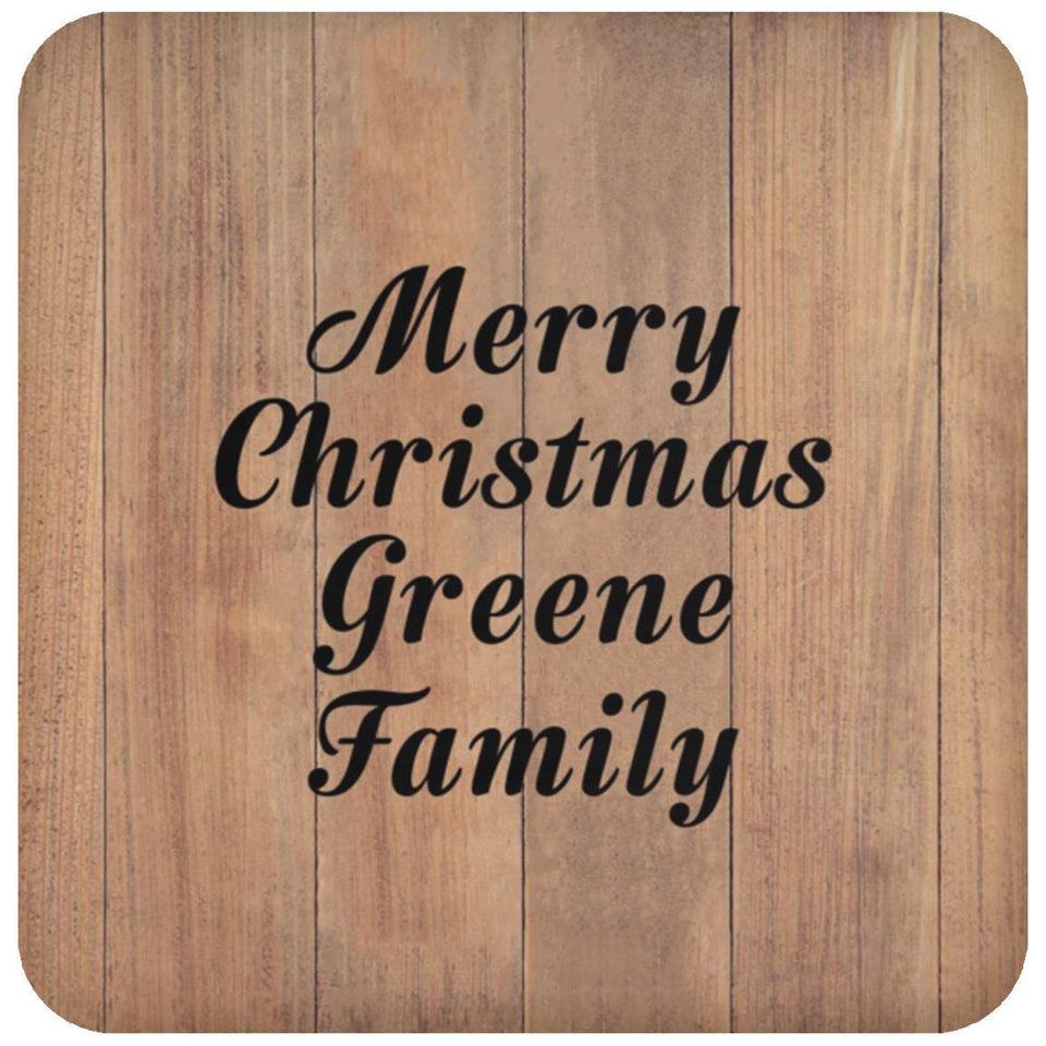 Merry Christmas Greene Family - Drink Coaster C