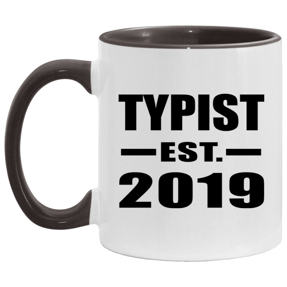 Typist Established EST. 2019 - 11oz Accent Mug Black
