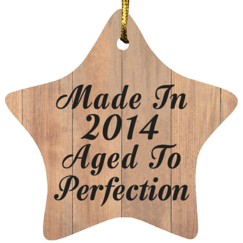 10th Birthday Made In 2014 Aged To Perfection - Star Ornament C