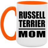 Russell Terrier Mom - 15oz Accent Mug Orange