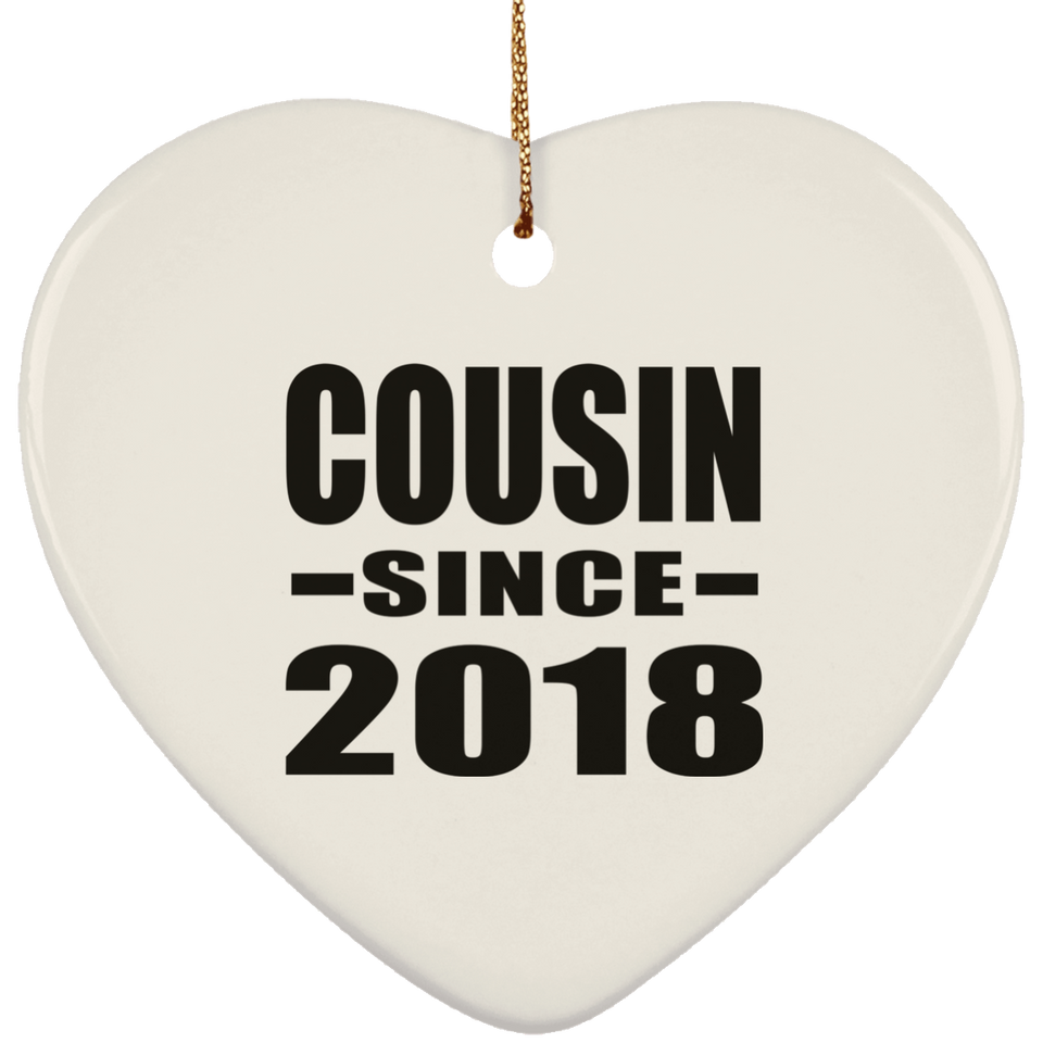 Cousin Since 2018 - Heart Ornament
