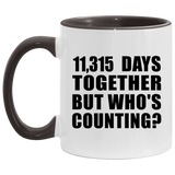31st Anniversary 11,315 Days Together But Who's Counting - 11oz Accent Mug Black