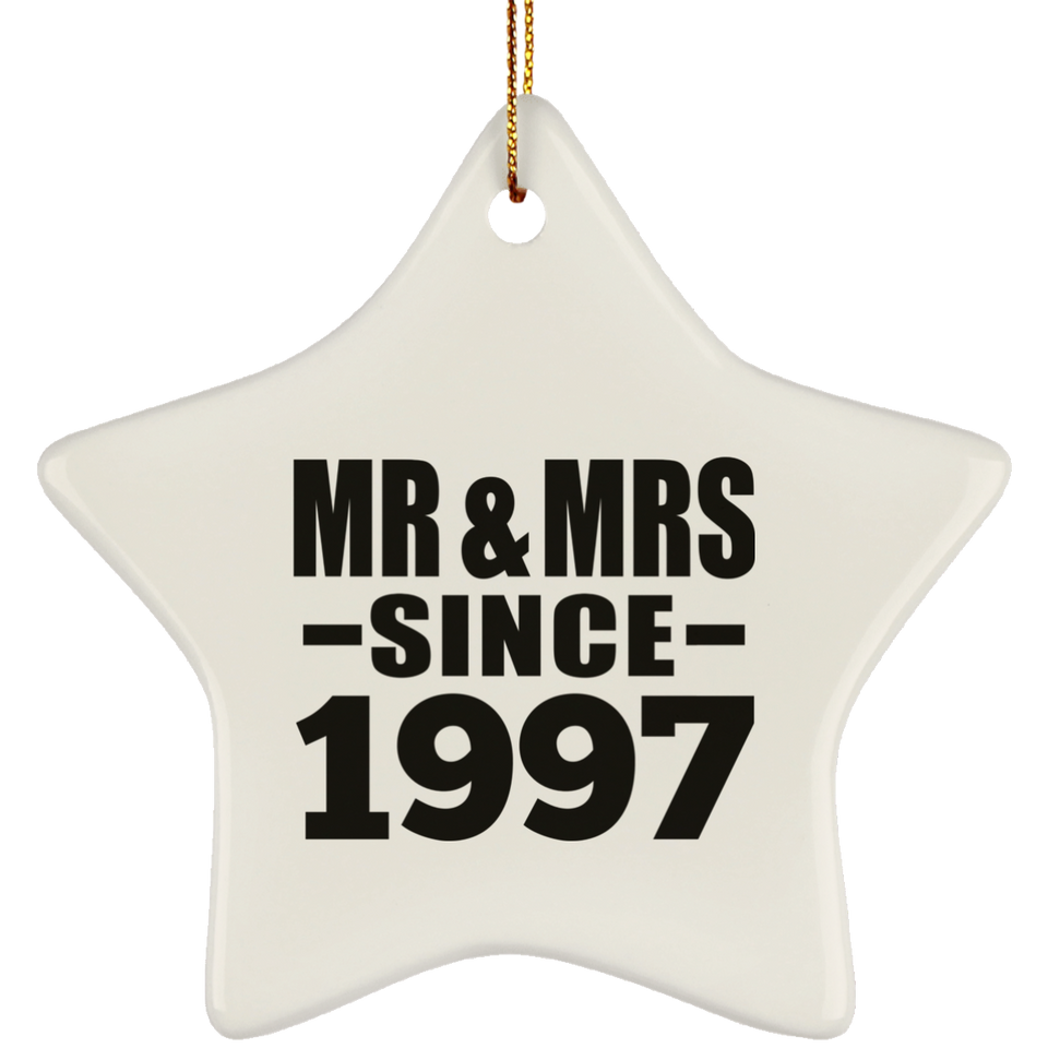 27th Anniversary Mr & Mrs Since 1997 - Star Ornament