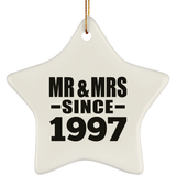 27th Anniversary Mr & Mrs Since 1997 - Star Ornament