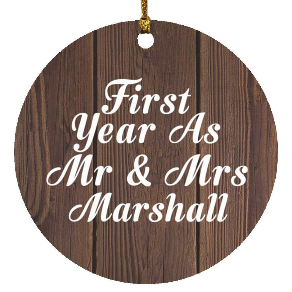 First Year As Mr & Mrs Marshall - Circle Ornament D