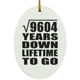 98th Anniversary Square Root of 9604 Years Lifetime To Go - Oval Ornament
