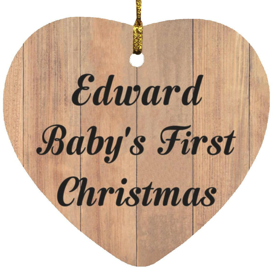 Edward Baby's First Christmas - Heart Ornament C