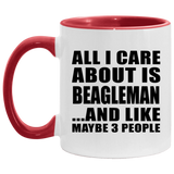 All I Care About Is Beagleman - 11oz Accent Mug Red