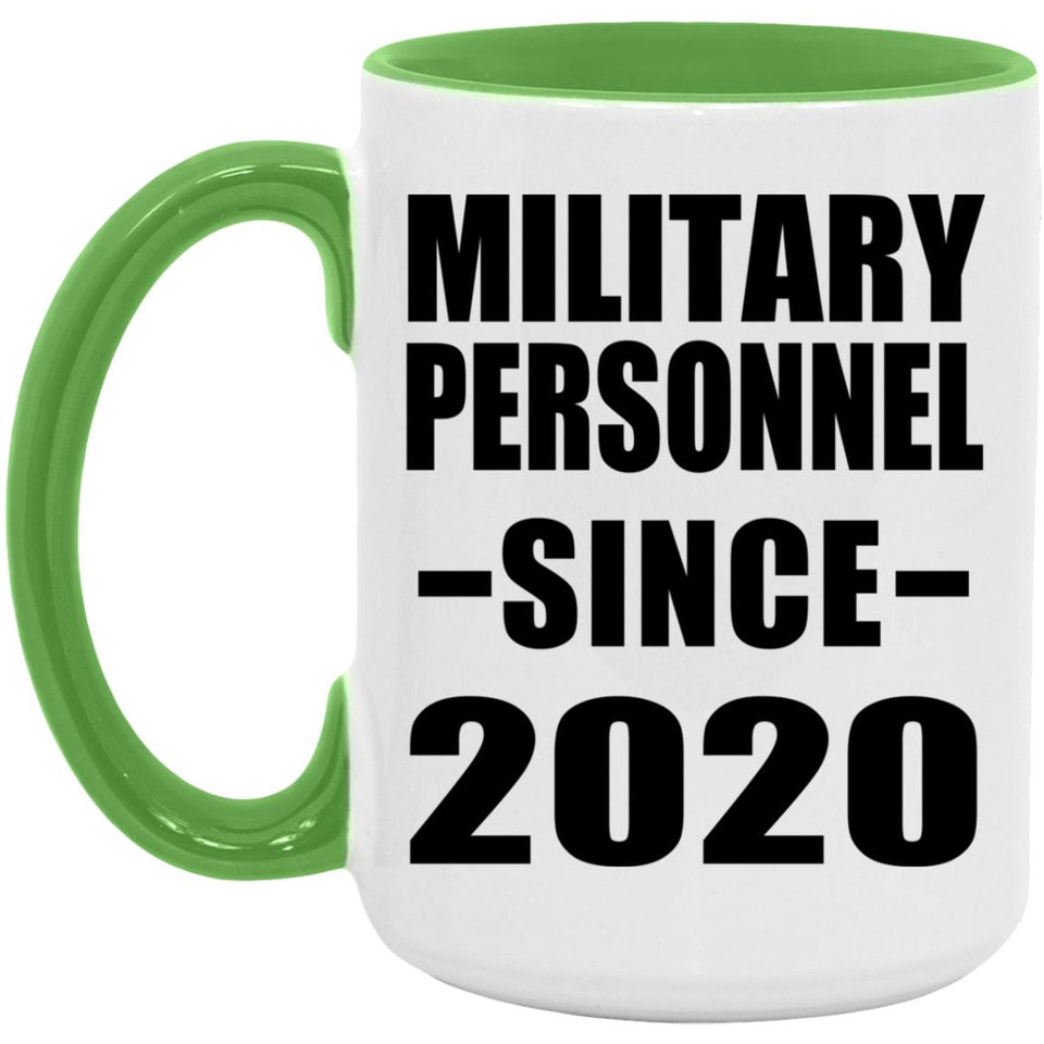 Military Personnel Since 2020 - 15oz Accent Mug Green