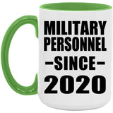 Military Personnel Since 2020 - 15oz Accent Mug Green