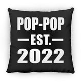 Pop-Pop Established EST. 2022 - Throw Pillow Black