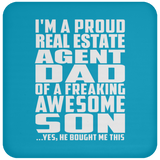 Proud Real Estate Agent Dad Of Awesome Son - Drink Coaster
