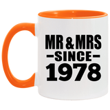 46th Anniversary Mr & Mrs Since 1978 - 11oz Accent Mug Orange