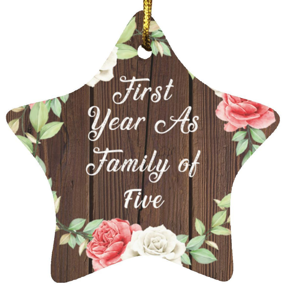 First Year As Family Of Five - Star Ornament A