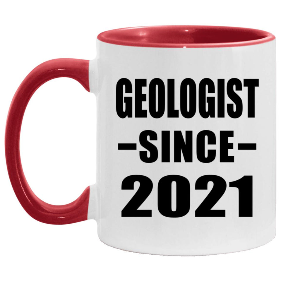 Geologist Since 2021 - 11oz Accent Mug Red