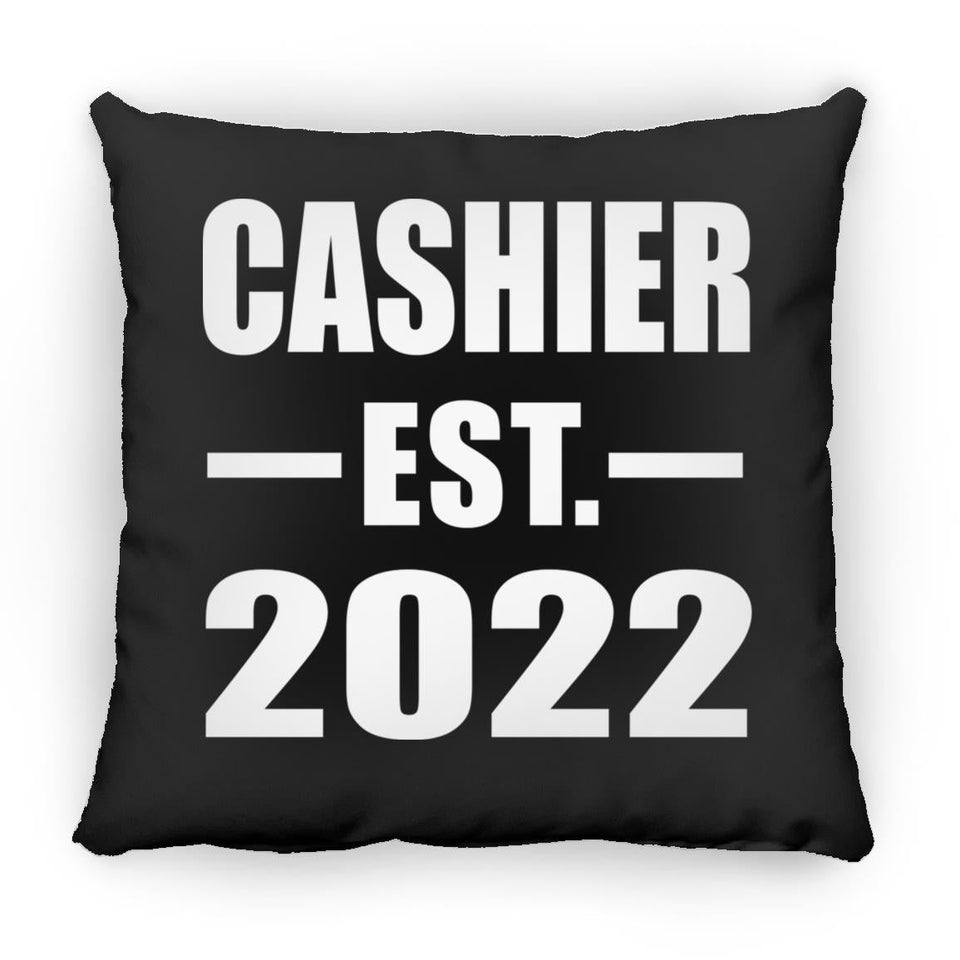 Cashier Established EST. 2022 - Throw Pillow Black