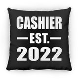 Cashier Established EST. 2022 - Throw Pillow Black