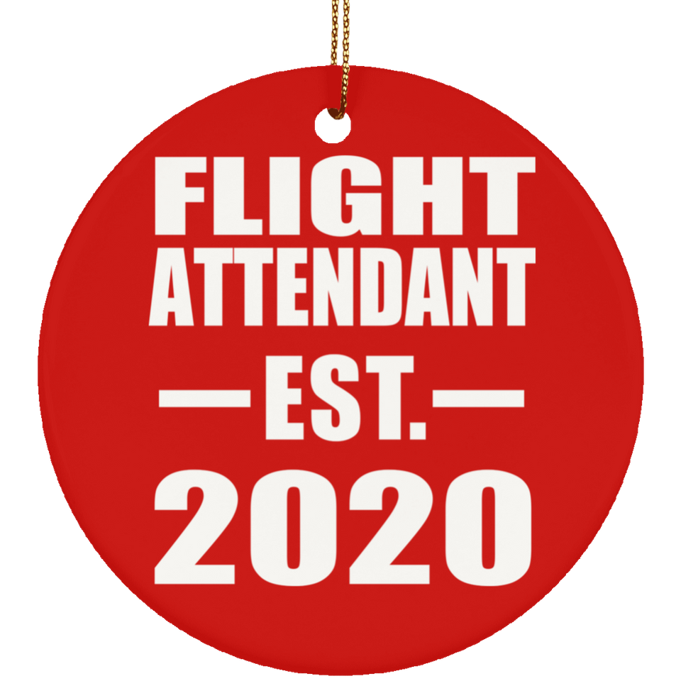 Flight Attendant Established EST. 2020 - Circle Ornament