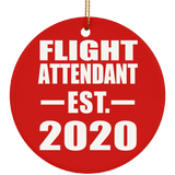 Flight Attendant Established EST. 2020 - Circle Ornament