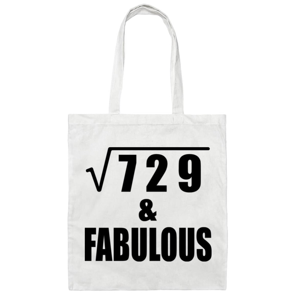 27th Birthday Square Root of 729 & Fabulous - Tote Bag White