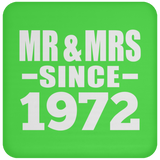 52nd Anniversary Mr & Mrs Since 1972 - Drink Coaster