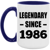 38th Birthday Legendary Since 1986 - 15oz Accent Mug Purple