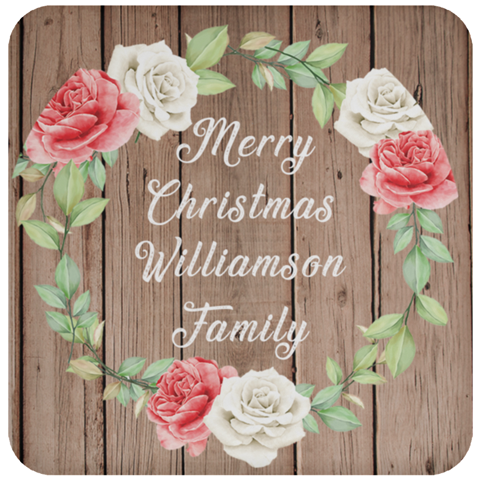 Merry Christmas Williamson Family - Drink Coaster B