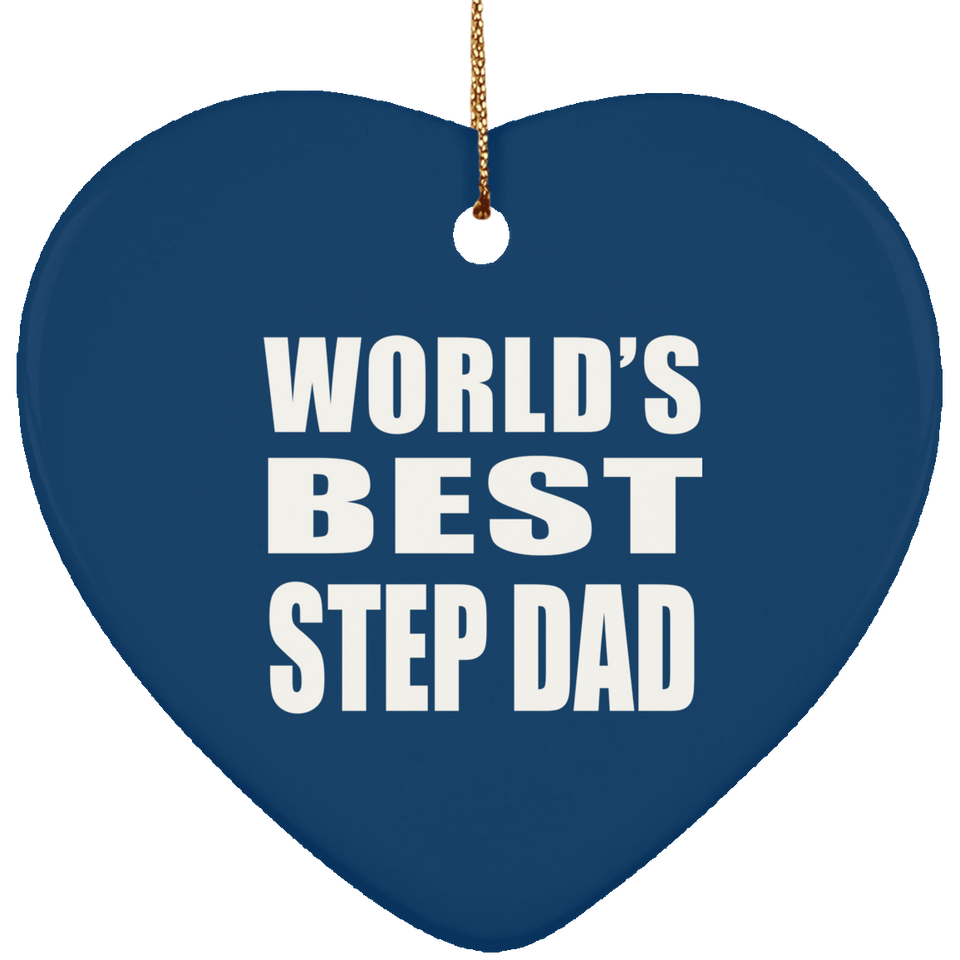 World's Best Step Dad - Heart Ornament