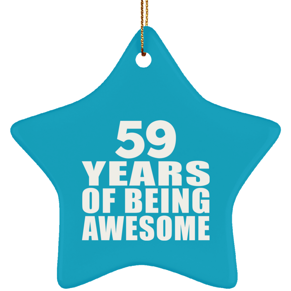 59th Birthday 59 Years Of Being Awesome - Star Ornament