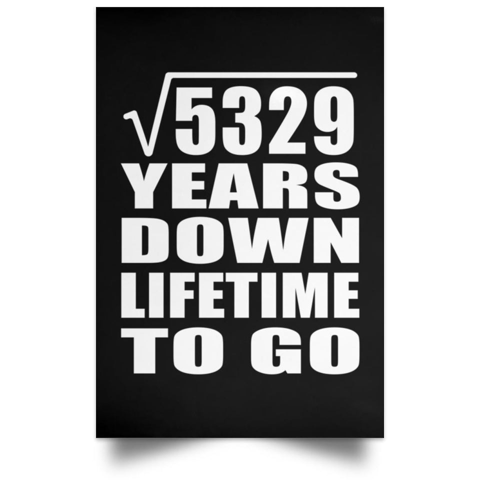 73rd Anniversary Square Root of 5329 Years Lifetime To Go - Poster Portrait