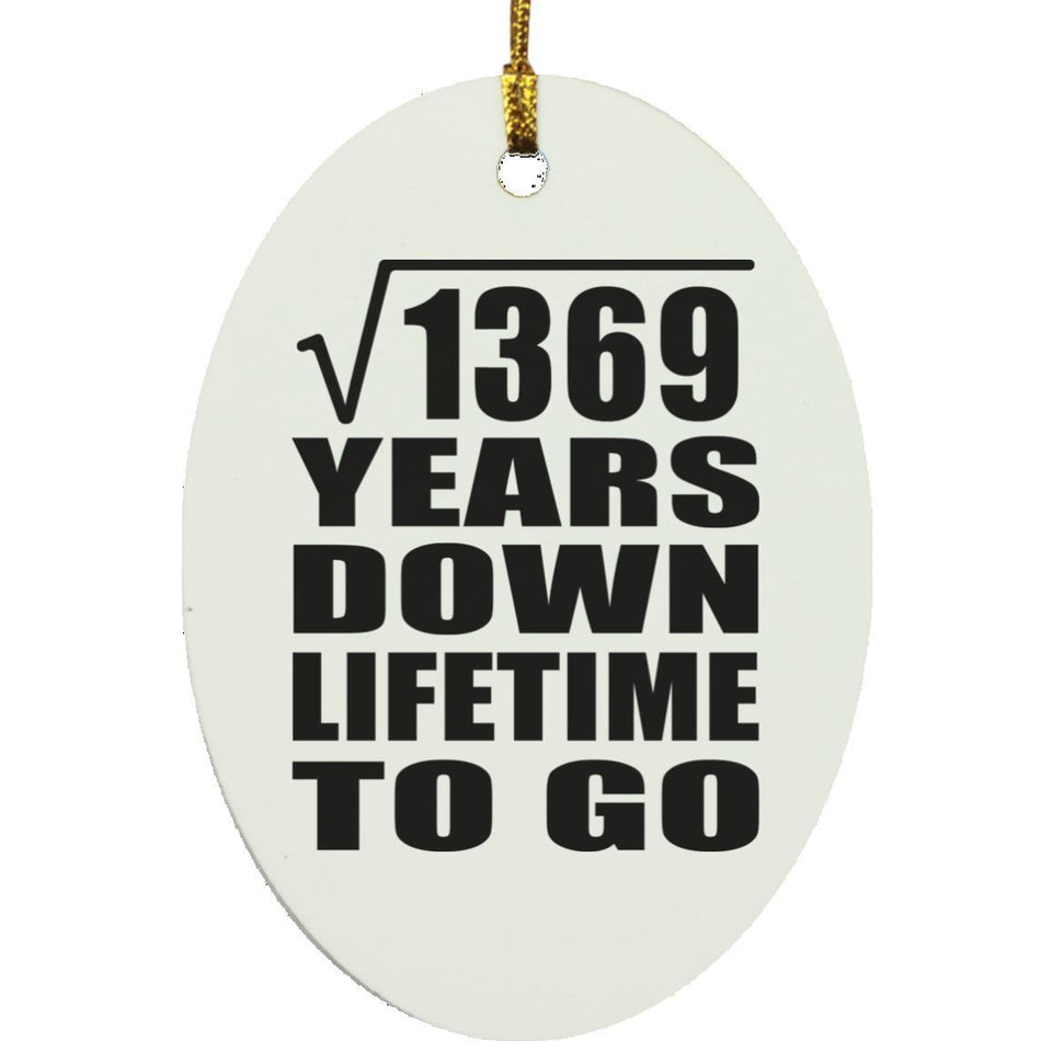37th Anniversary Square Root of 1369 Years Lifetime To Go - Oval Ornament
