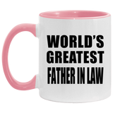 World's Greatest Father In Law - 11oz Accent Mug Pink