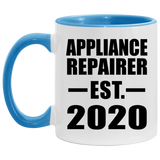 Appliance Repairer Established EST. 2020 - 11oz Accent Mug Blue